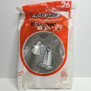 Carpet Magic Panasonic Uprights All Models Using Type U Bags Style 26 Disposable